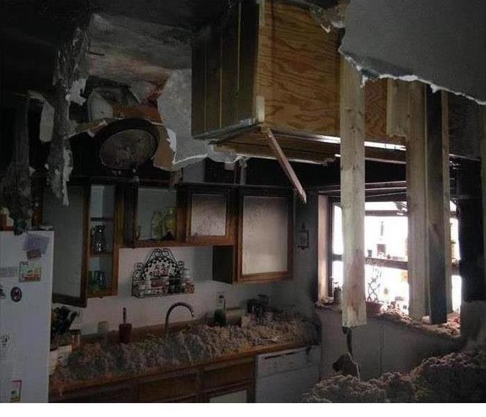 Inside of storm damaged home