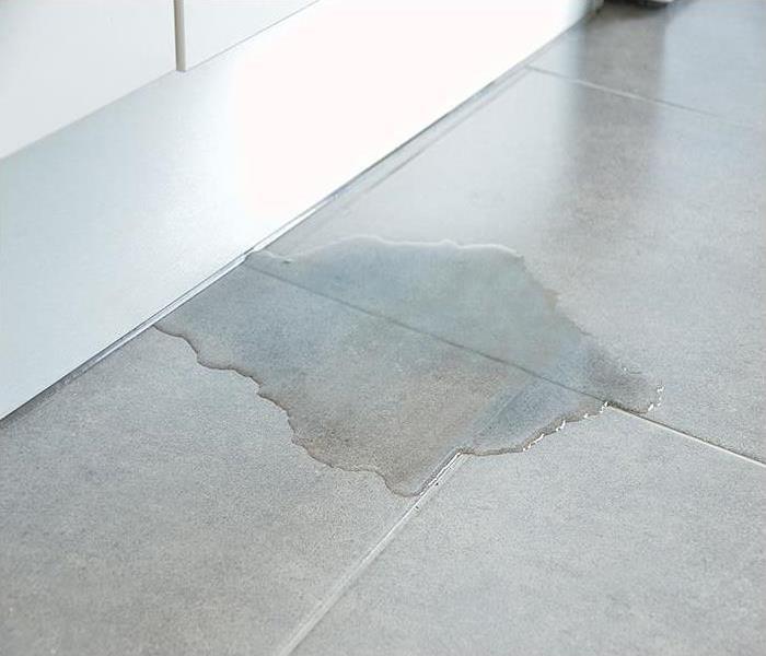 tile flooring covered in water
